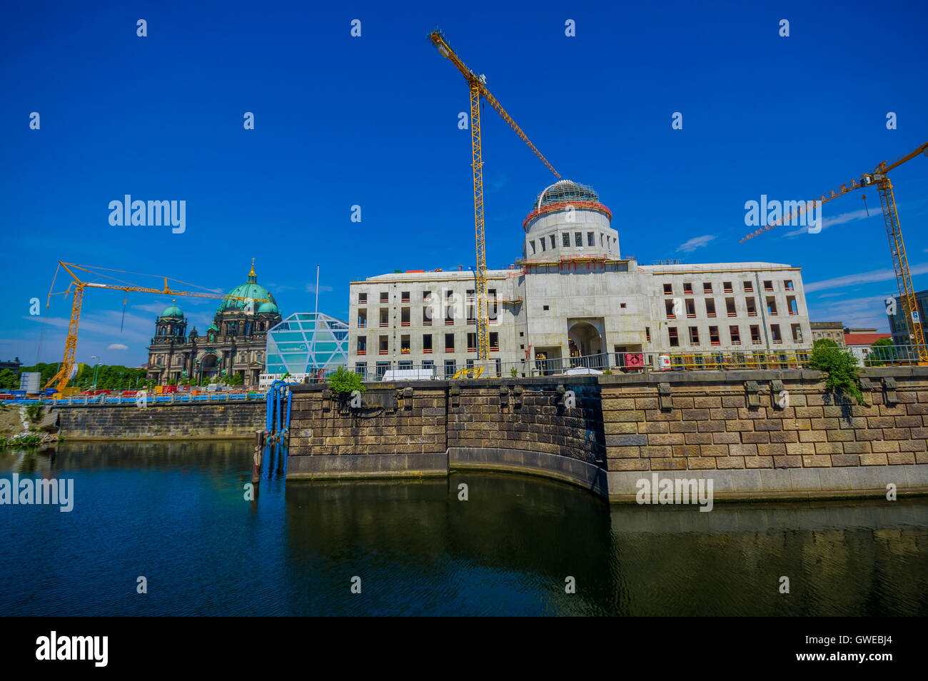 BERLIN, GERMANY - JUNE 06, 2015: Berlin city Palace reconstruction at