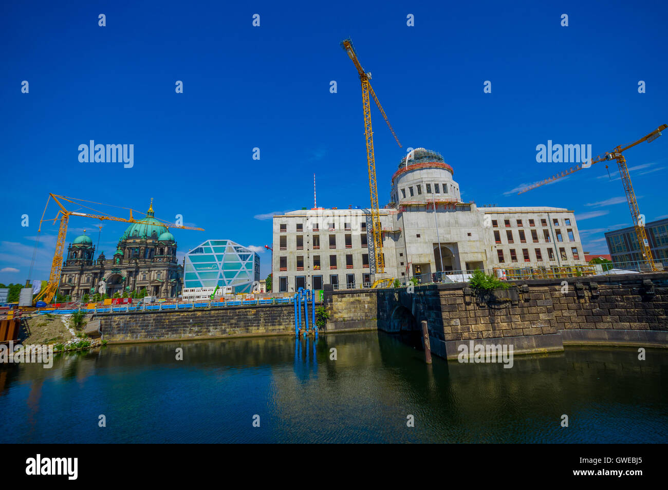 BERLIN, GERMANY - JUNE 06, 2015: Berlin city Palace reconstruction at
