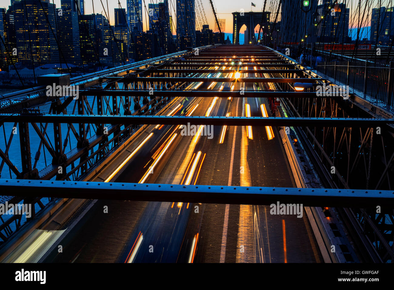 Bright lights of New York City at night Stock Photo - Alamy