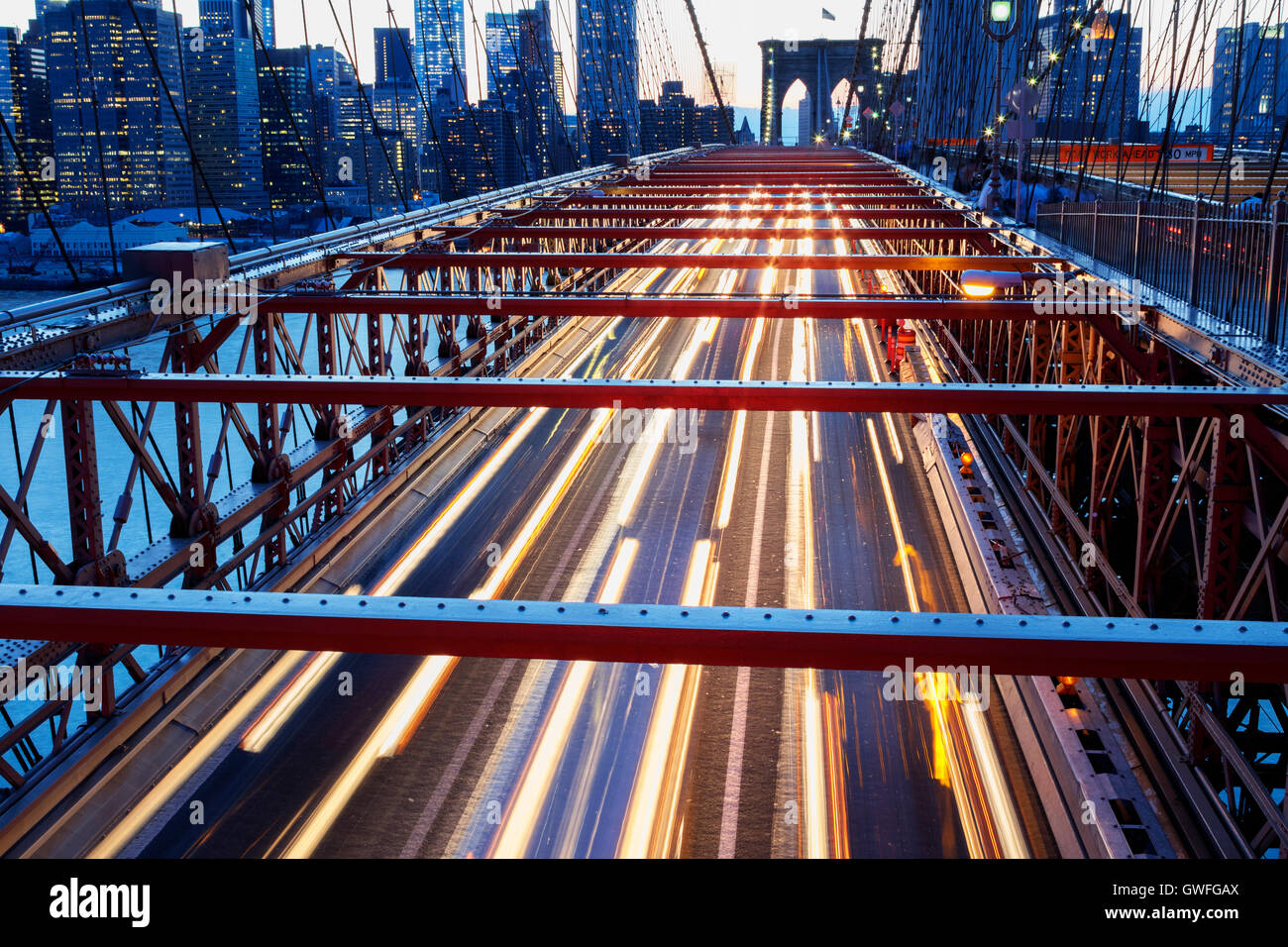 Bright lights of New York City at night Stock Photo - Alamy