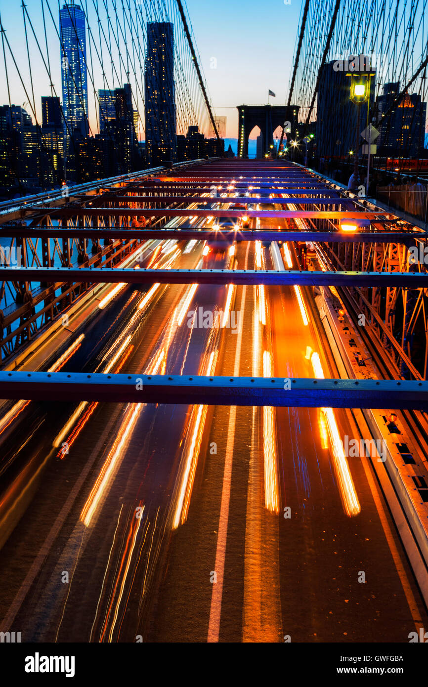 Bright lights of New York City at night Stock Photo - Alamy