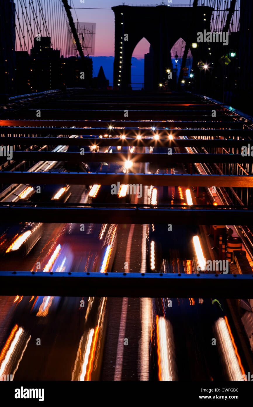 Bright lights of New York City at night Stock Photo - Alamy
