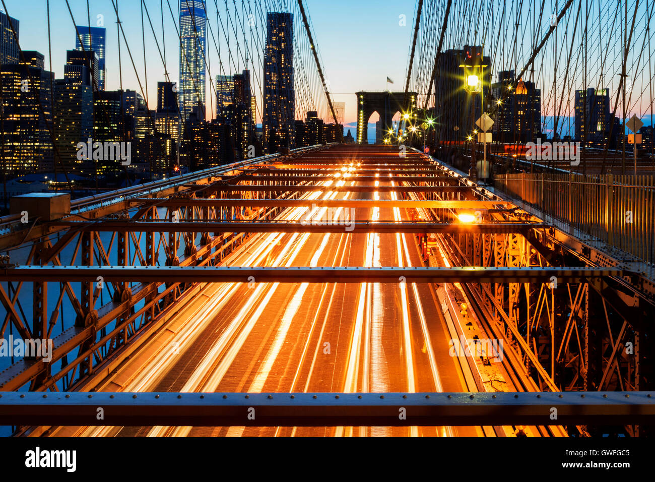 Bright lights of New York City at night Stock Photo - Alamy