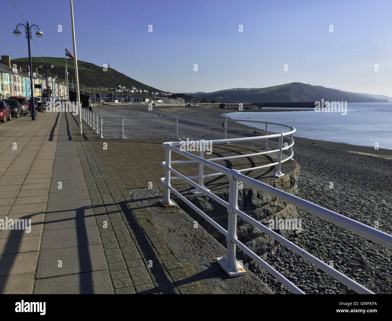 aberystwyth, wales, uk, promenade, sea, seaside, beach, resort, july, people, water, travel