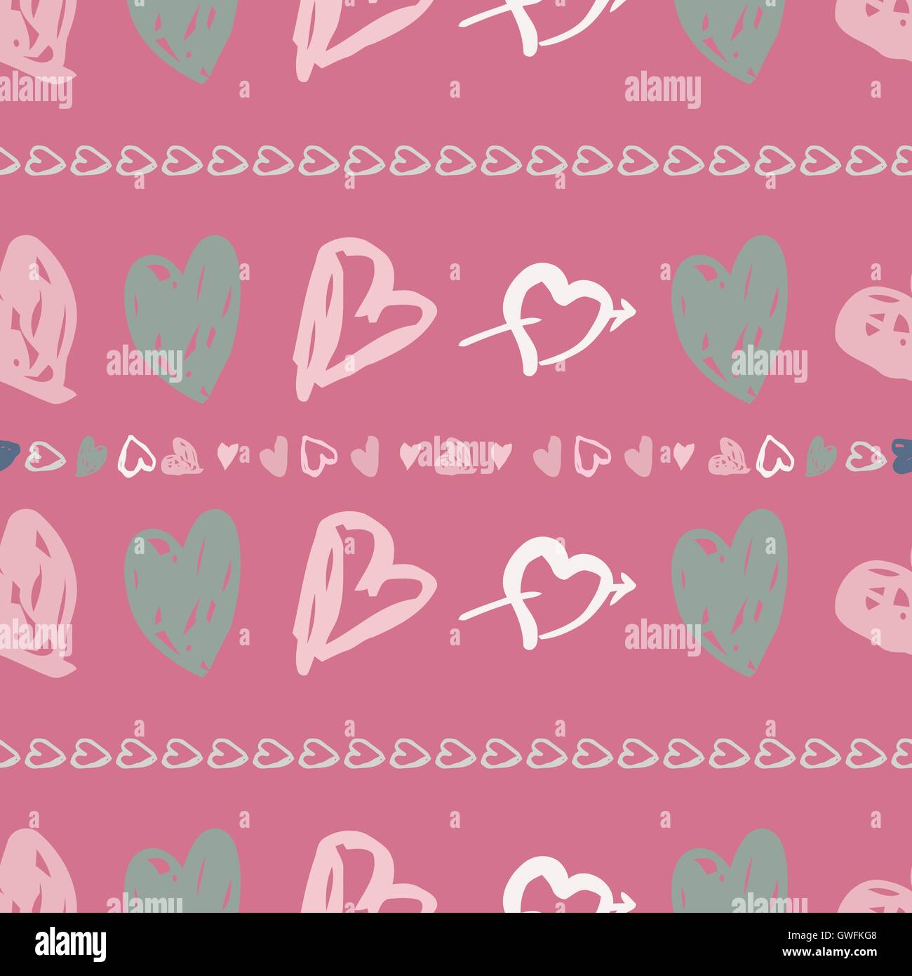 Doodle seamless pattern with hearts Stock Vector Image & Art - Alamy