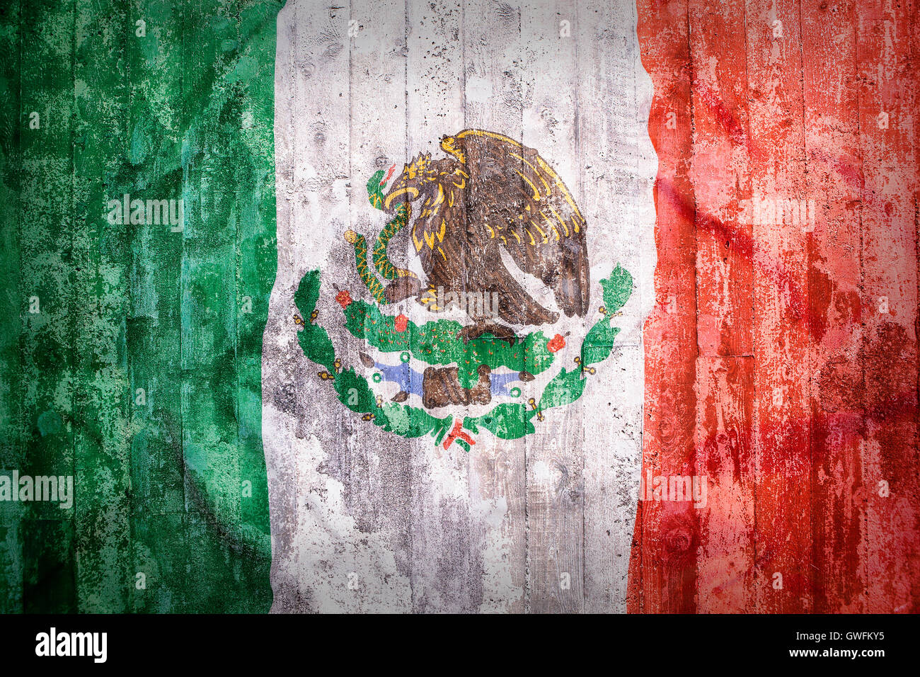 Grunge style of Mexico flag on a brick wall for background Stock Photo ...