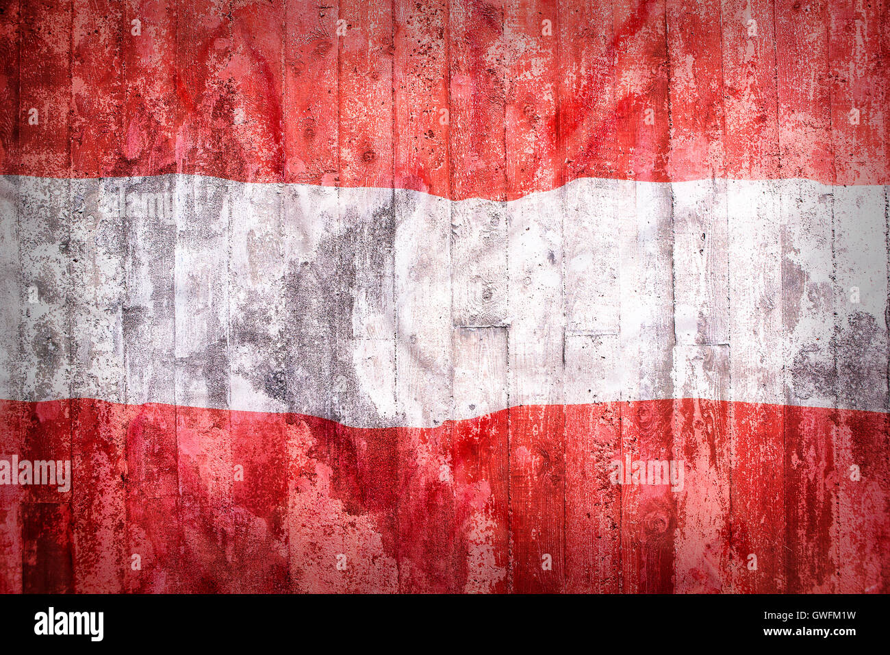 Grunge style of Austria flag on a brick wall for background Stock Photo ...