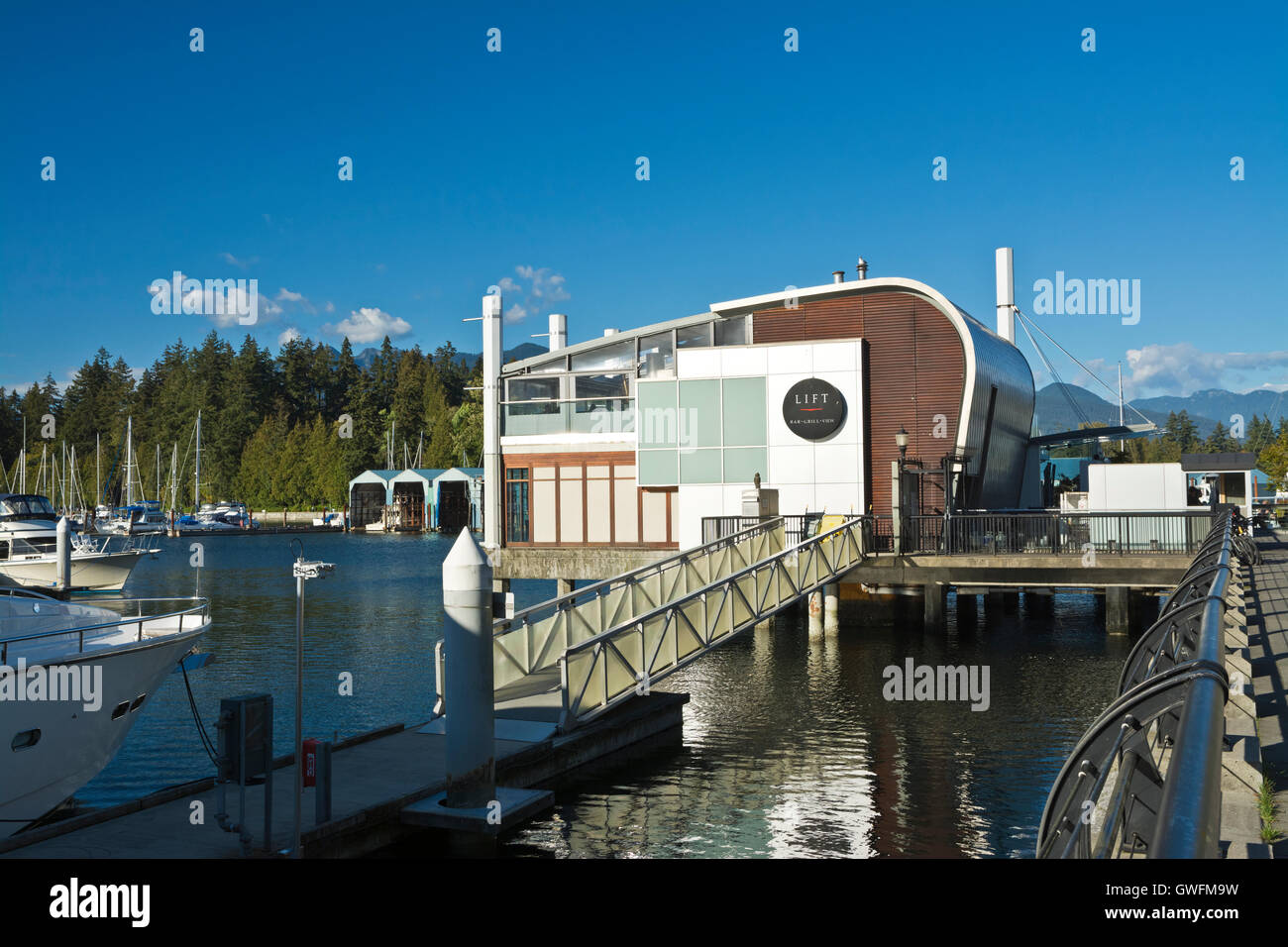 Lift Bar and Grill Restaurant located in Bayshore West Marina in downtown  Vancouver. In Coal Harbour near Stanley Park Stock Photo - Alamy