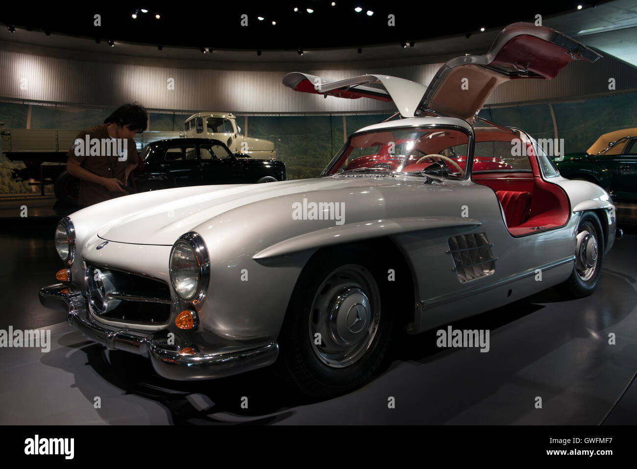 1955 Mercedes-Benz 300 SL, 'Gullwing',Mercedes-Museum, Stuttgart, Germany Stock Photo