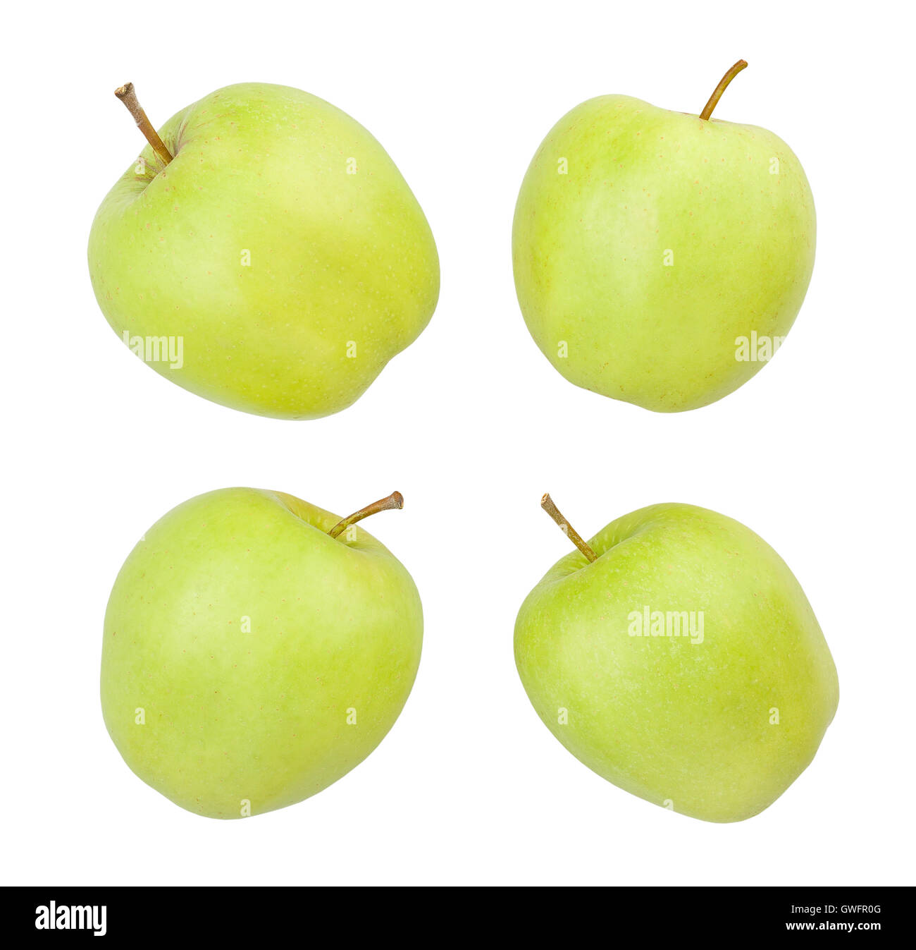 green apples isolated Stock Photo