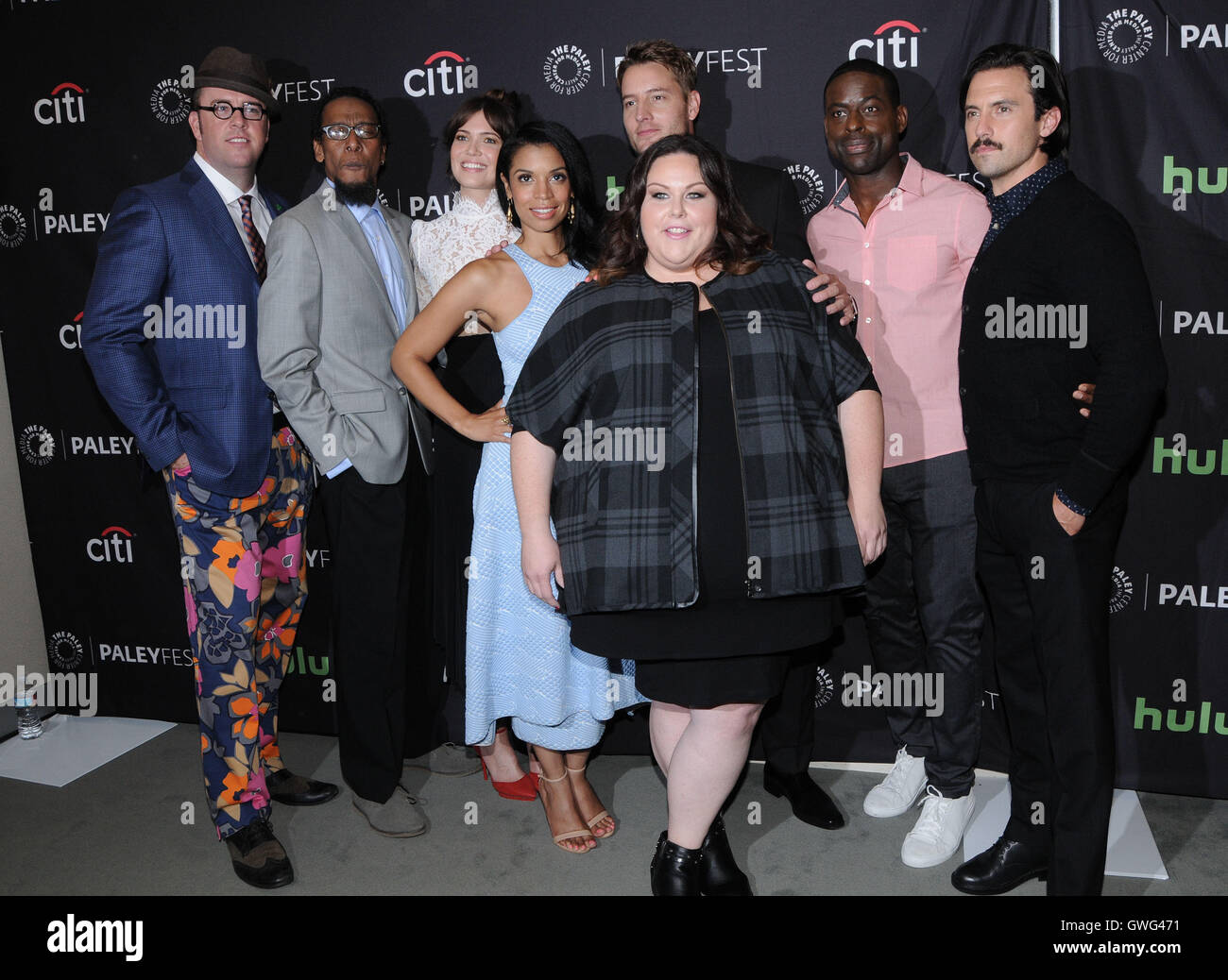 Beverly Hills, CA, USA. 13th Sep, 2016. 13 September 2016 - Beverly Hills, California. Chris Sullivan, Ron Cephas Jones, Mandy Moore, Susan Kelechi, Justin Hartley, Chrissy Metz, Sterling K. Brown, Milo Ventimiglia. The Paley Center For Media's PaleyFest 2016 Fall TV Preview - ''This Is Us'' held at the Paley Center for Media.  Credit:  Birdie Thompson/AdMedia/ZUMA Wire/Alamy Live News Stock Photo