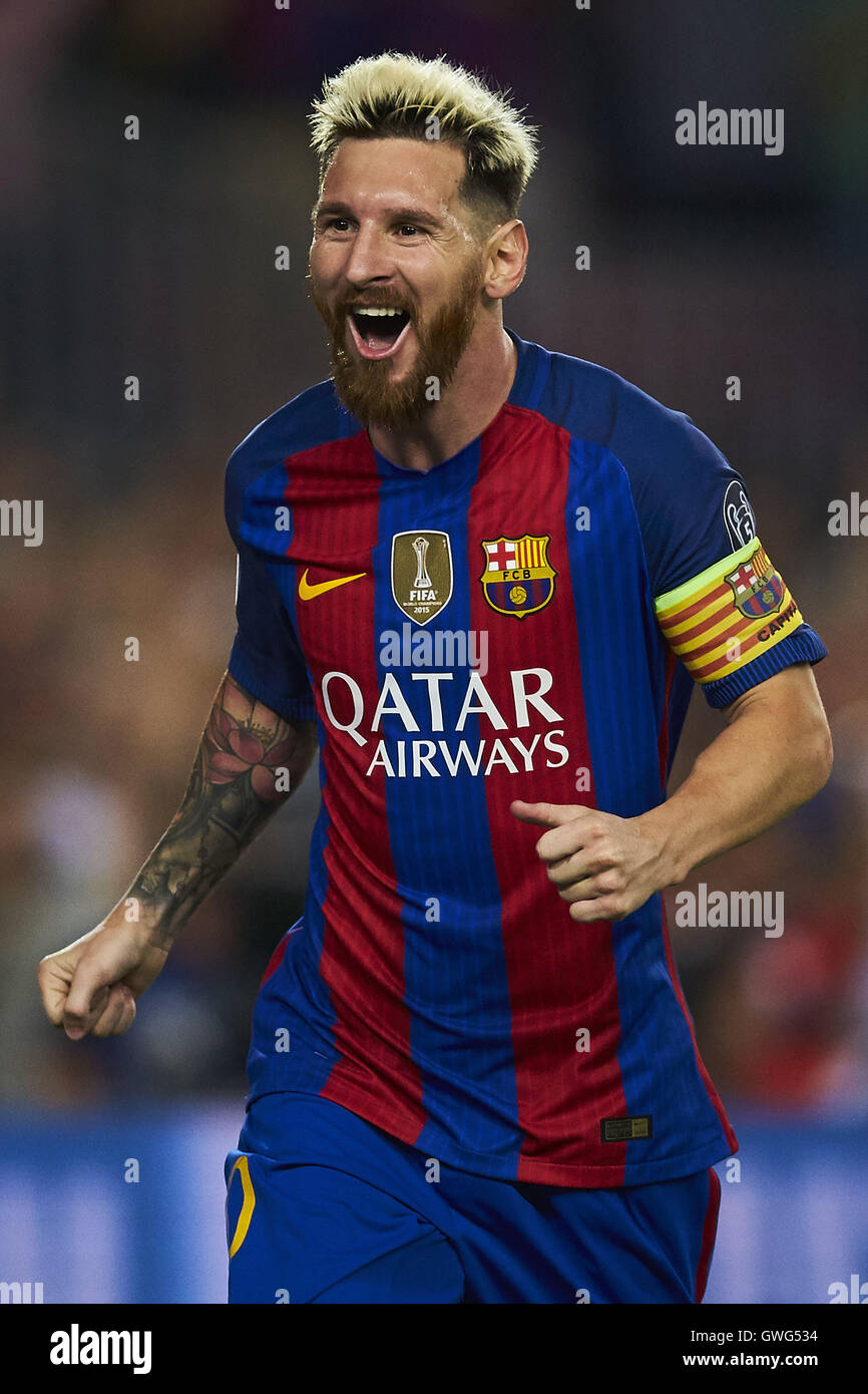 Barcelona Spain 13th Sep 16 Lionel Messi Fc Barcelona Celebrates After Scoring During The Champions League Soccer Match Between Fc Barcelona And Celtic Fc At The Camp Nou Stadium In Barcelona Spain
