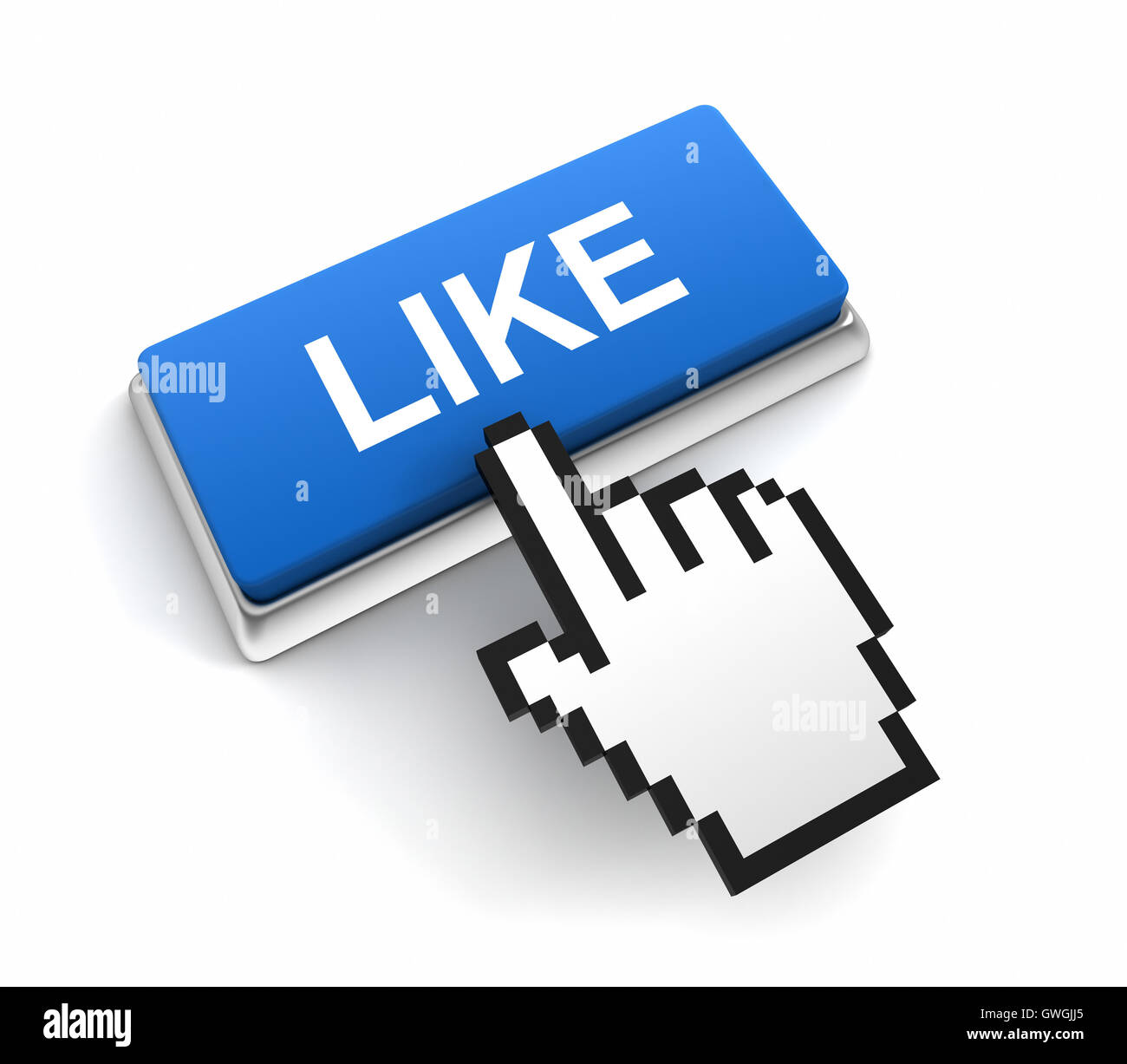 Hand finger press like button Cut Out Stock Images & Pictures - Alamy