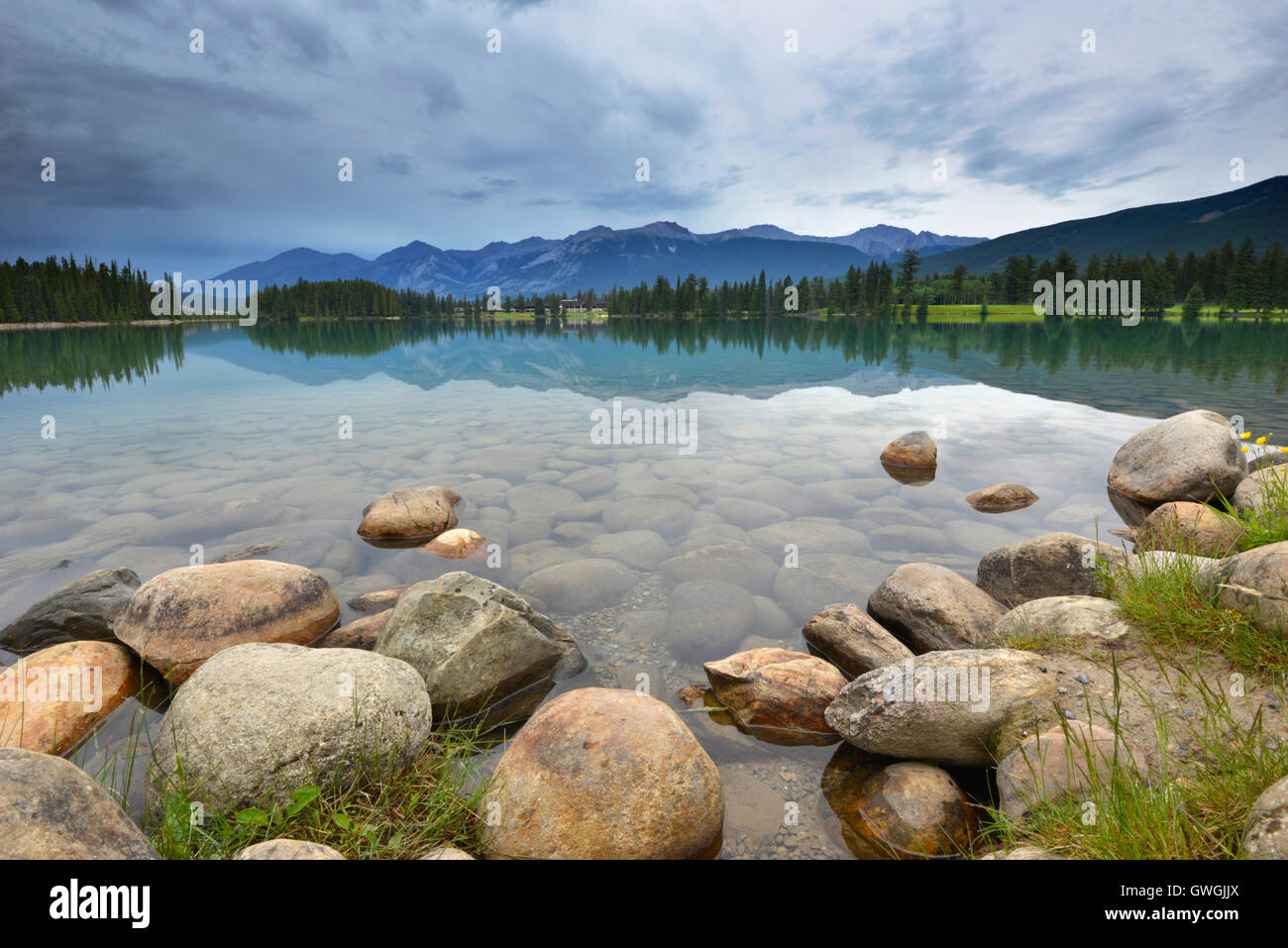 Beavert Lake, Jasper National Park, Alberta, Canada Stock Photo