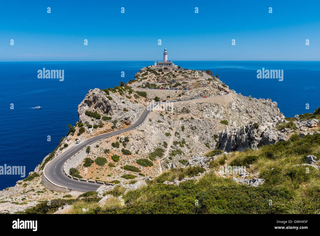 Lighthouse in Cap de Formentor Mallorca Stock Photo