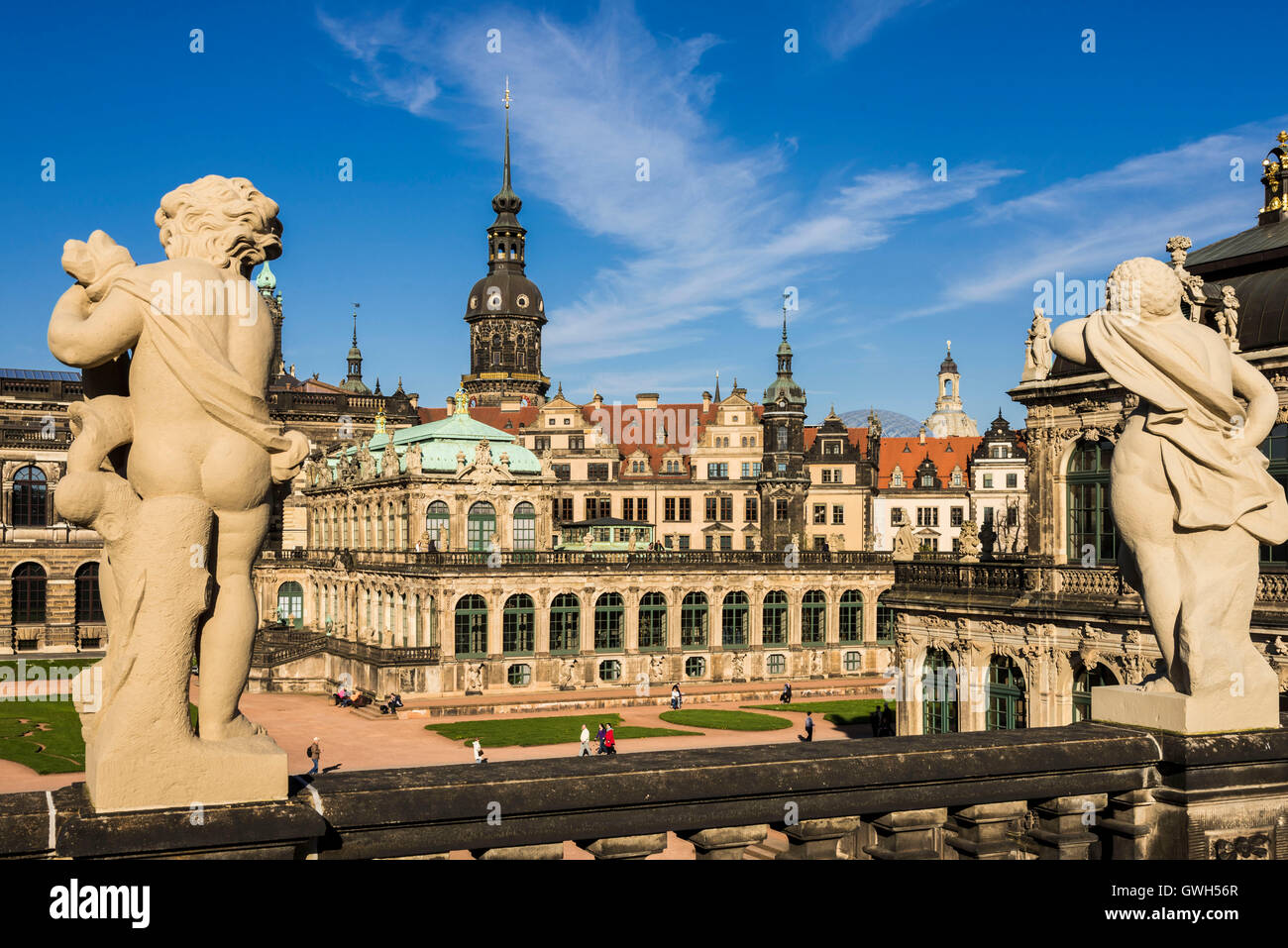 Dresden, Zwinger und Residenzschloss Stock Photo