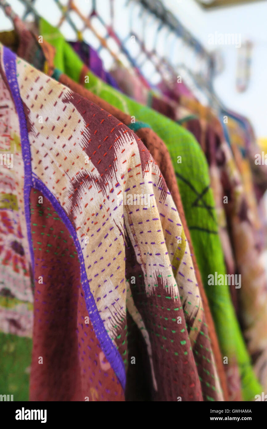 Rack of Hand-stitched Jackets Stock Photo