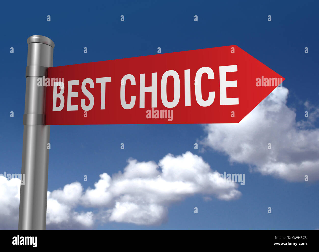 best choice road sign 3d illustration Stock Photo - Alamy