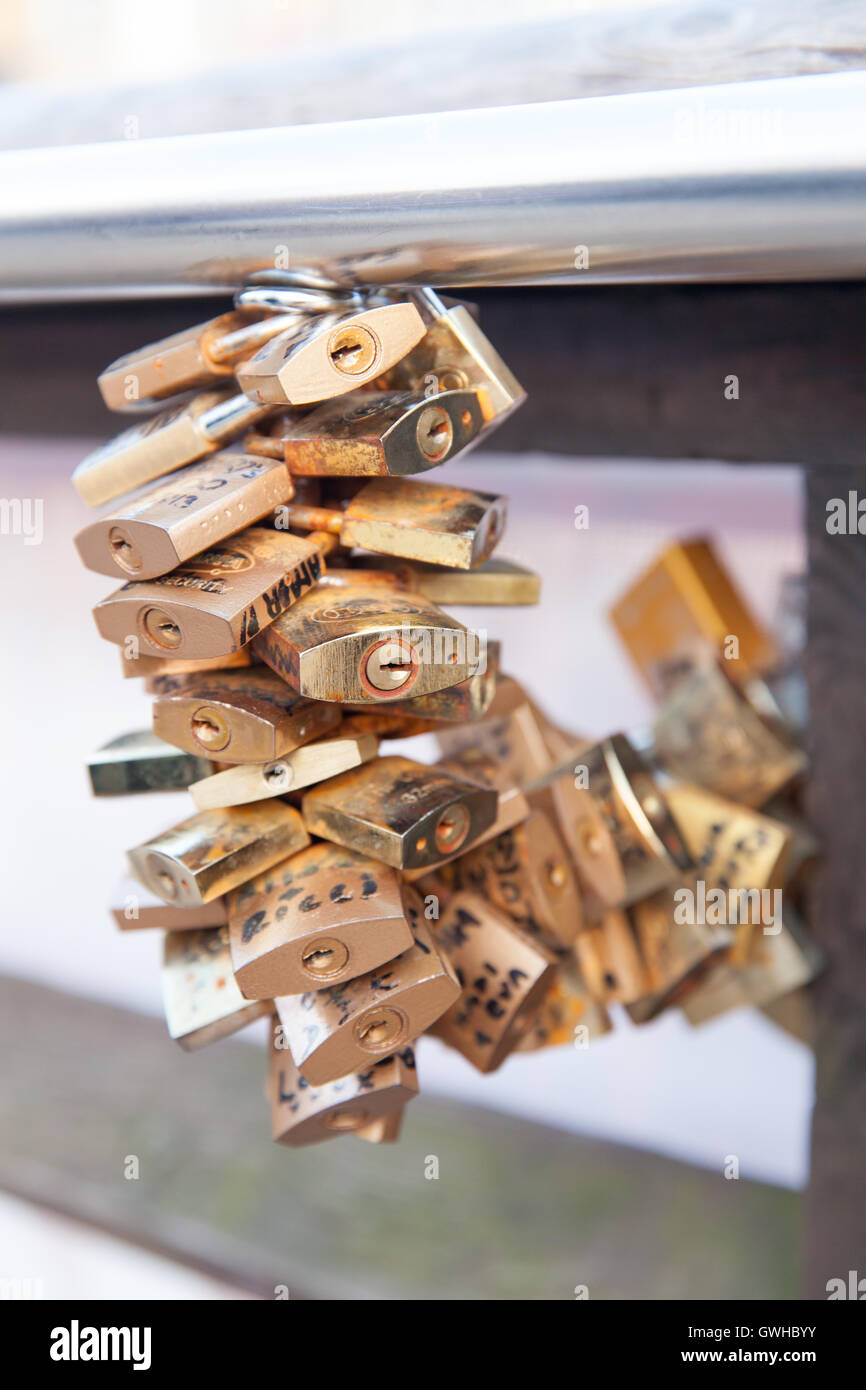 Love padlocks in Venice Italy Stock Photo Alamy