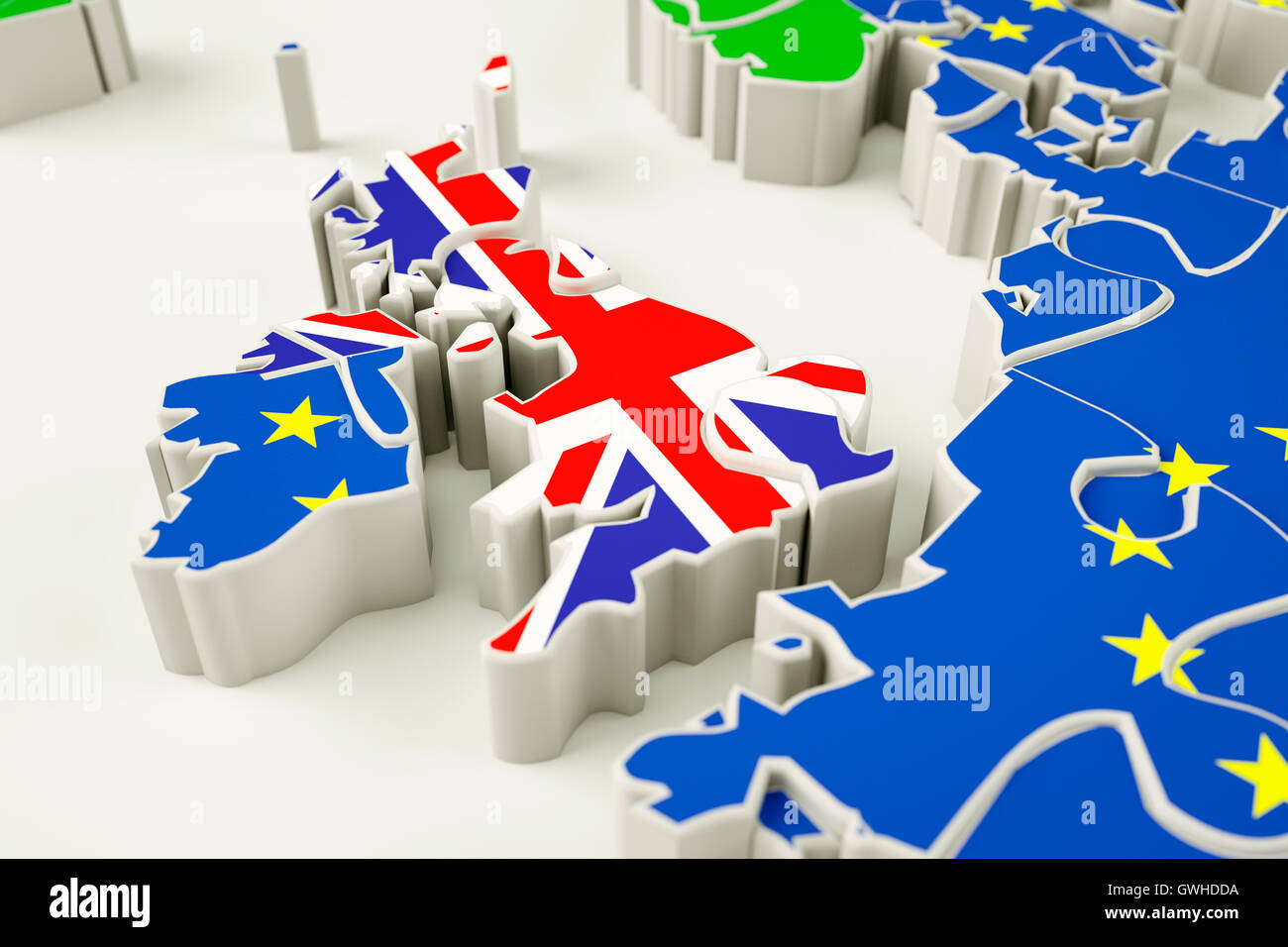 Brexit concept puzzle - United Kingdom leaving the EU, European Union Stock Photo