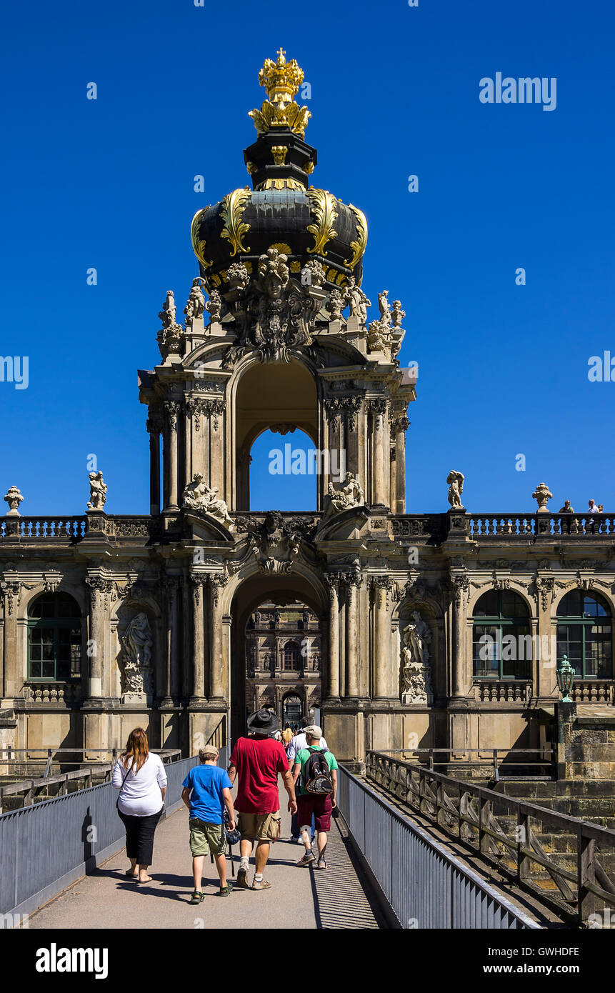 The Crown Gate of the Zwinger Palace, Dresden, Saxony, Germany. Stock Photo
