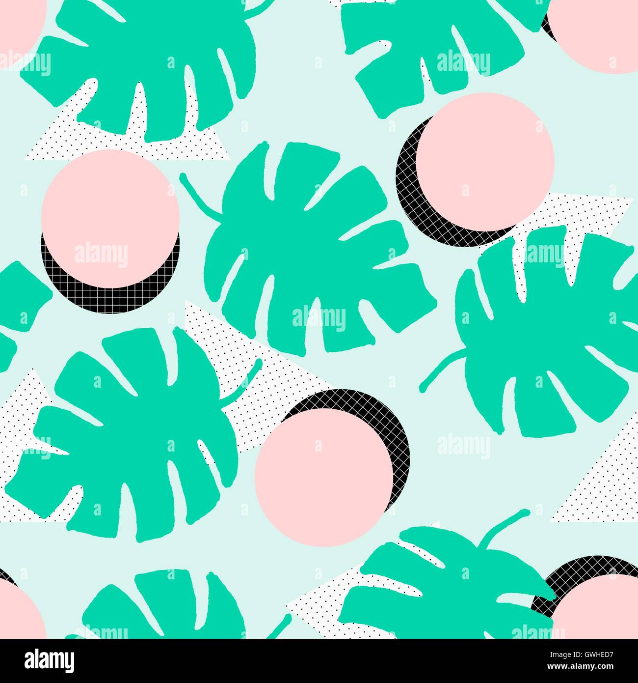Repeating Pattern Tropical Seamless repeating pattern with geometric elements, green tropical ...