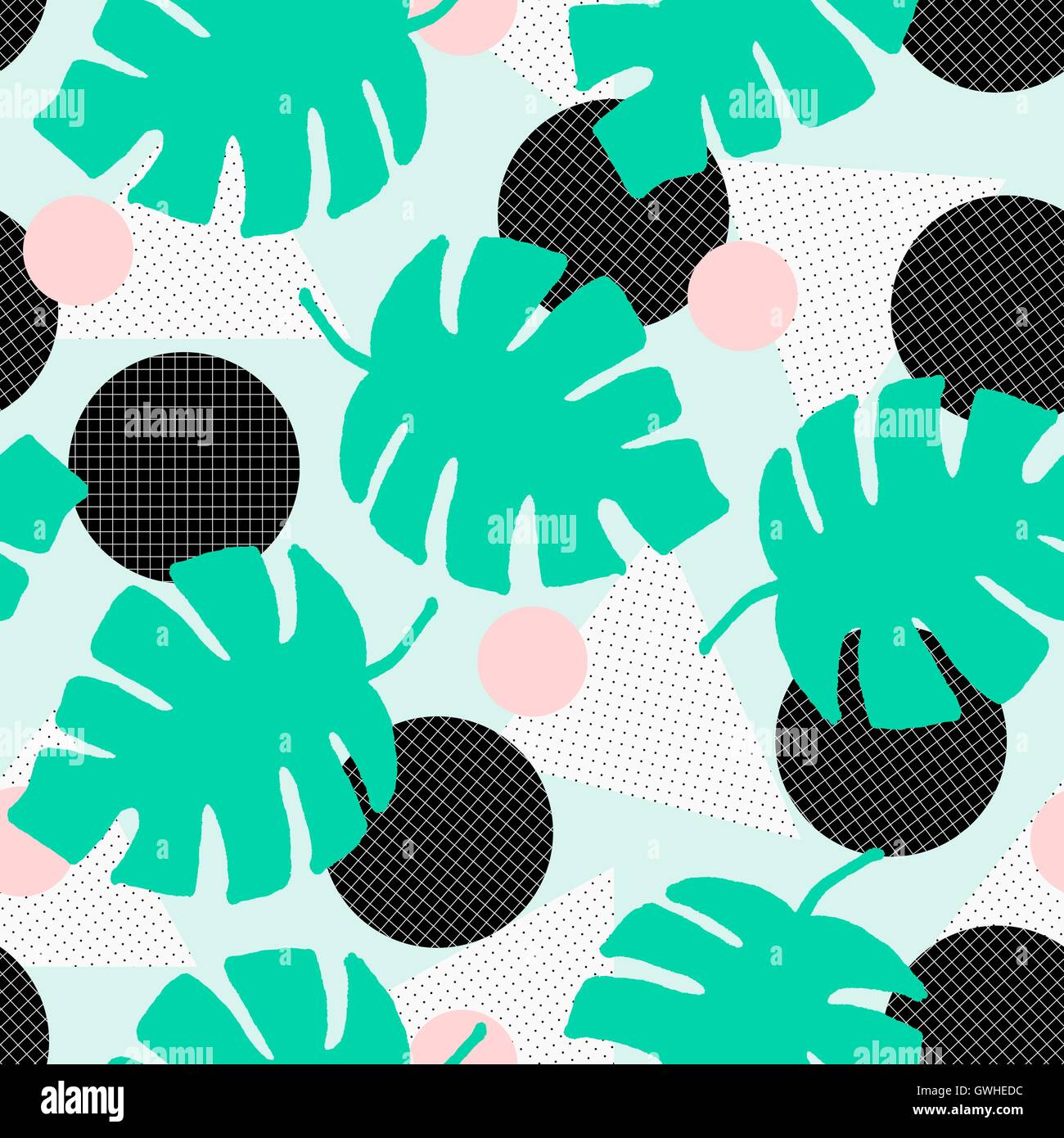 Repeating Pattern Tropical Seamless repeating pattern with geometric elements, green tropical ...