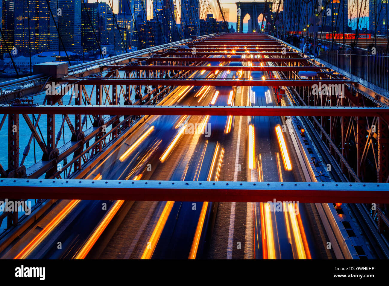 Bright lights of New York City at night Stock Photo - Alamy