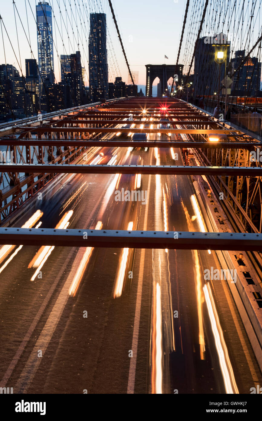 Bright lights of New York City at night Stock Photo - Alamy