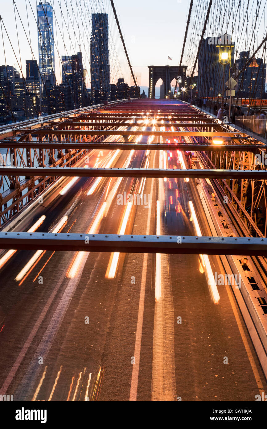 Bright lights of New York City at night Stock Photo - Alamy