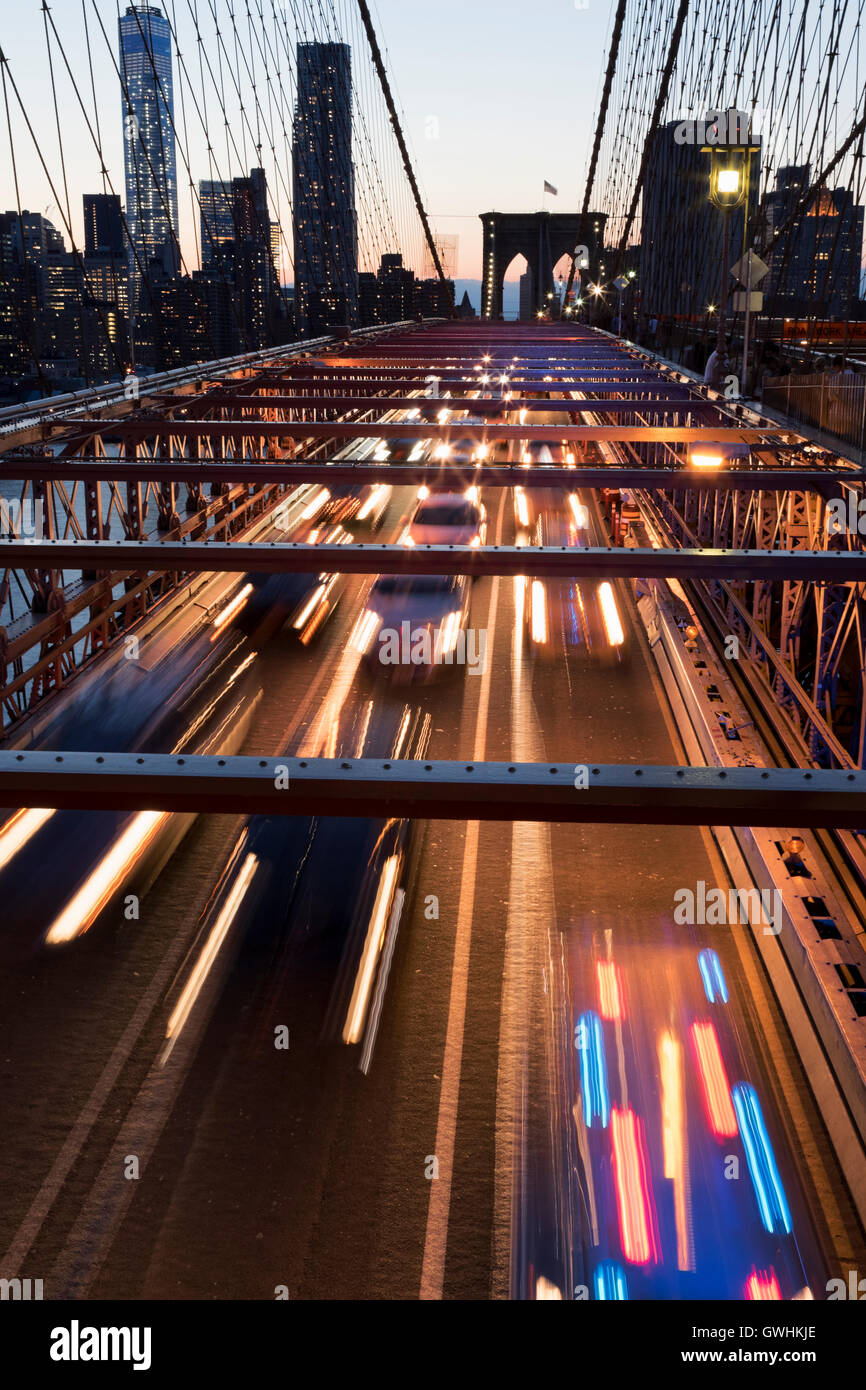 Bright lights of New York City at night Stock Photo - Alamy