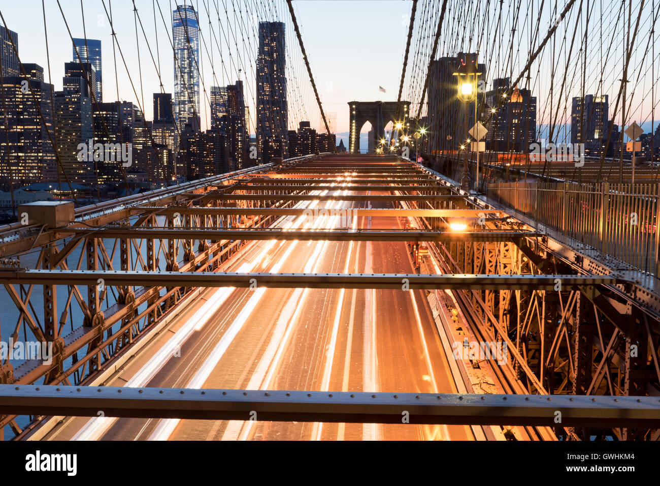 Bright lights of New York City at night Stock Photo - Alamy