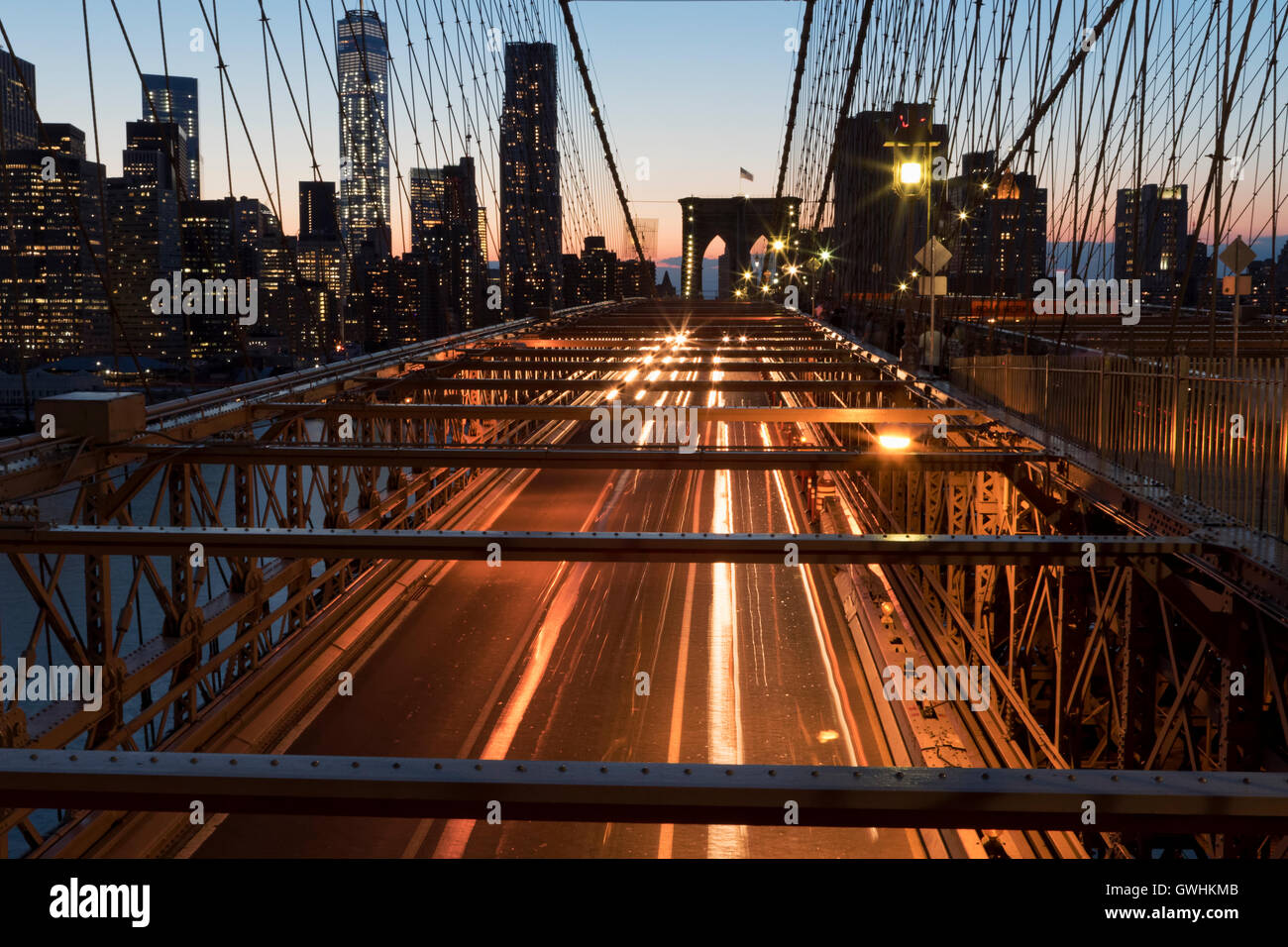 Bright lights of New York City at night Stock Photo - Alamy