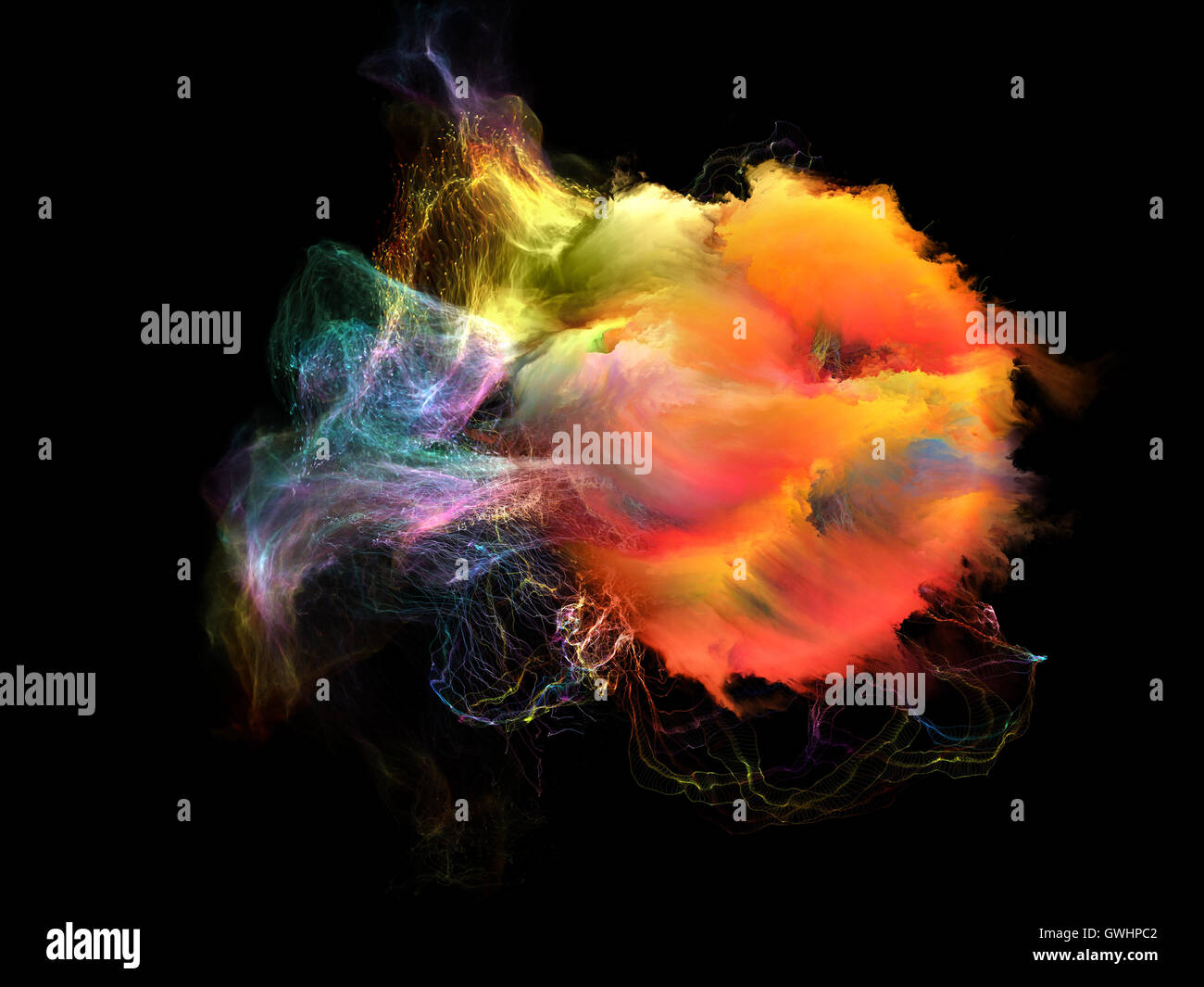 Visualization of Fractal Jellyfish Stock Photo