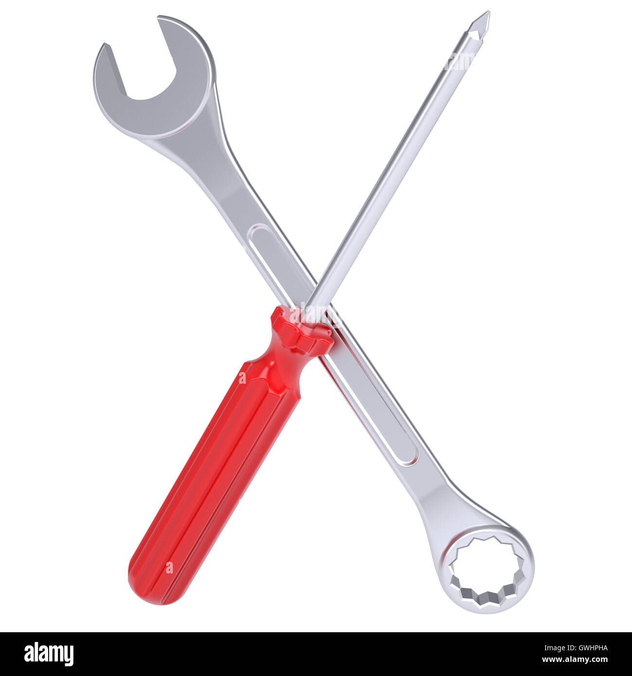 Screwdriver and wrench Stock Photo Alamy