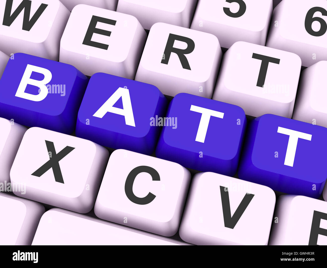 Batt Keys Shows Battery Or Batteries Charge Stock Photo
