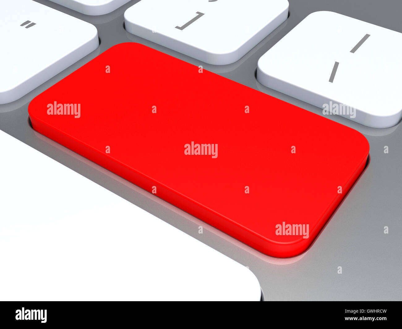 Blank Keyboard Key Shows Red Empty Copyspace Keypad Stock Photo