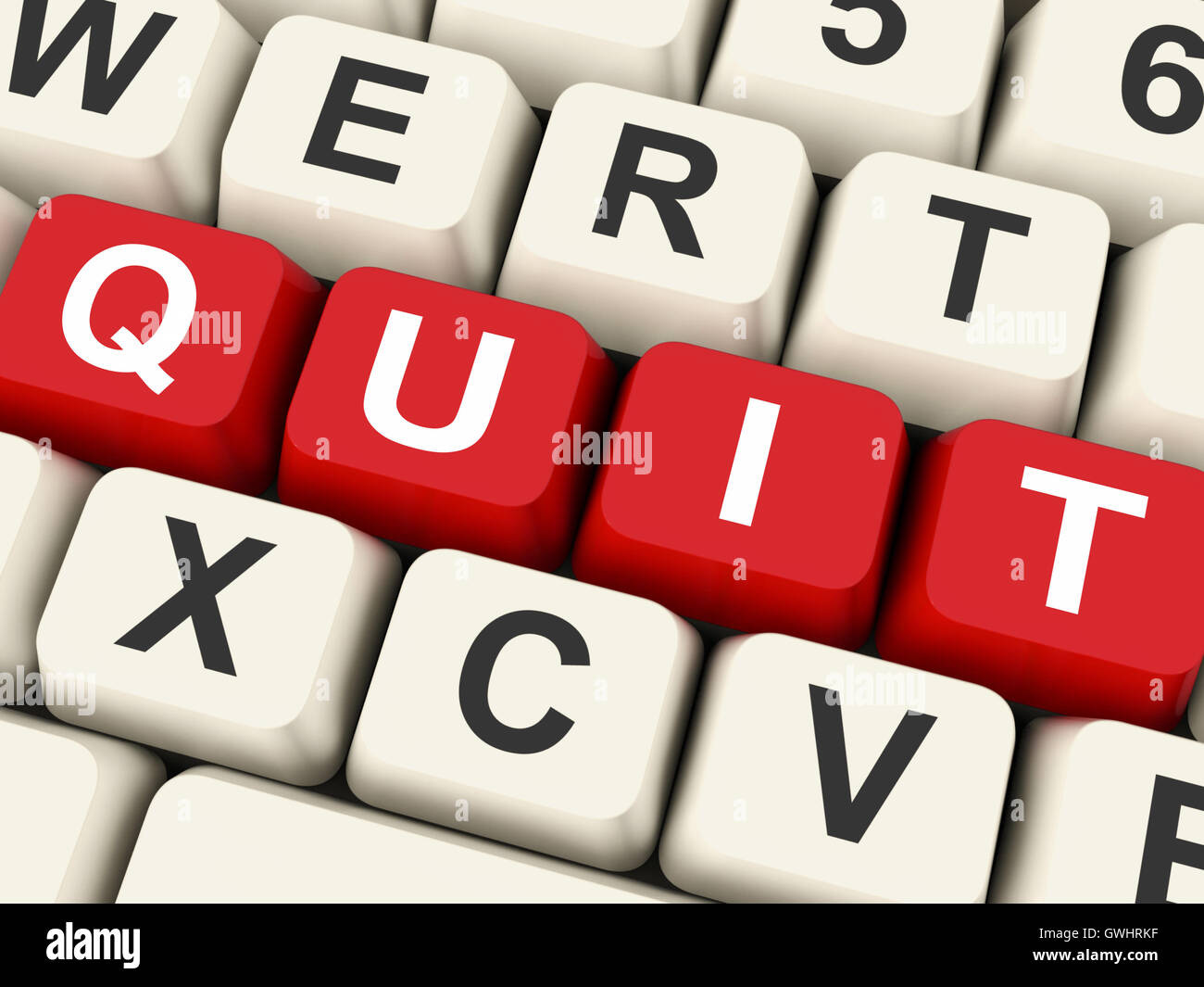 Quit Keys Show Exit Resigning Or Give Up Stock Photo
