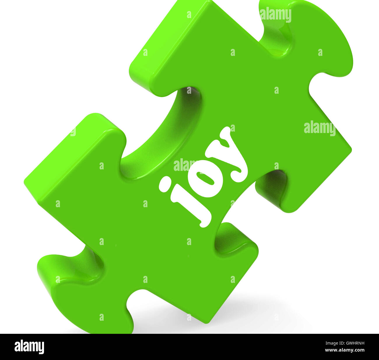 Joy Puzzle Shows Cheerful Joyful Happy And Enjoy Stock Photo