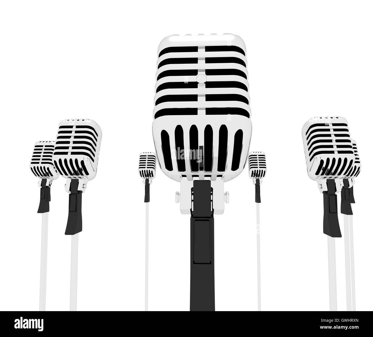 Mic Musical Shows Music Microphones Group Songs Or Singing Stock Photo