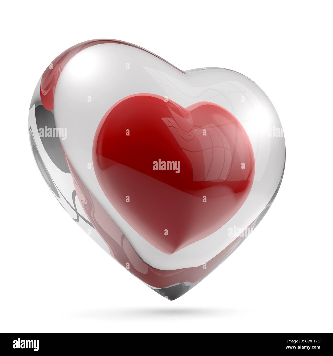 Heart glass shell Stock Photo - Alamy