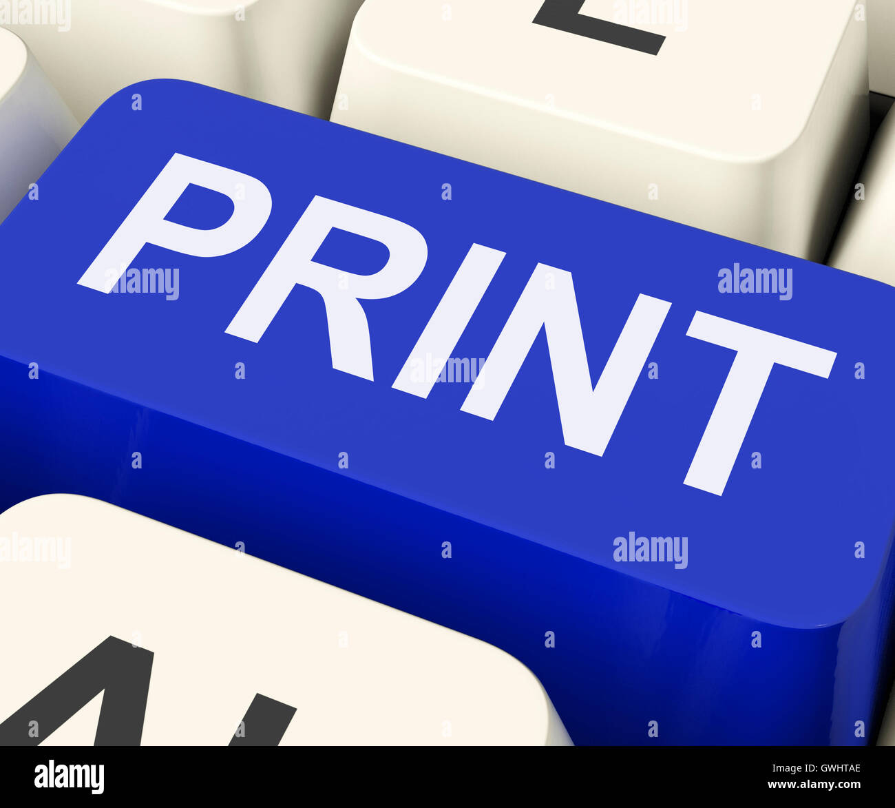 Print Key Shows Printer Printing Or Printout Stock Photo