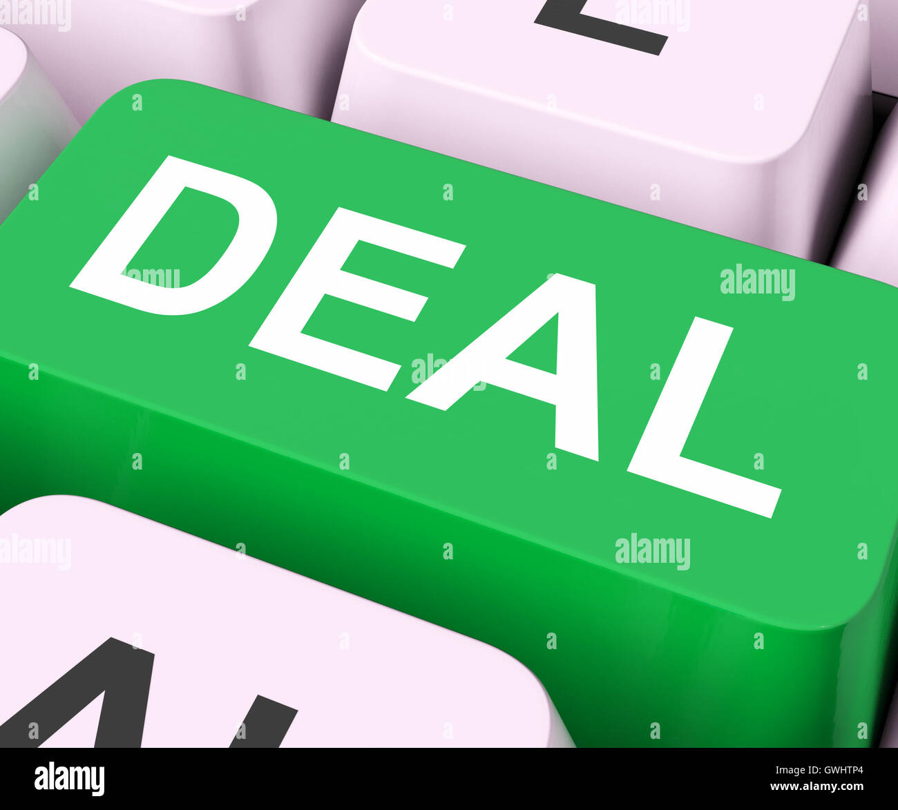 Deal Key Shows Contract Or Dealing Stock Photo