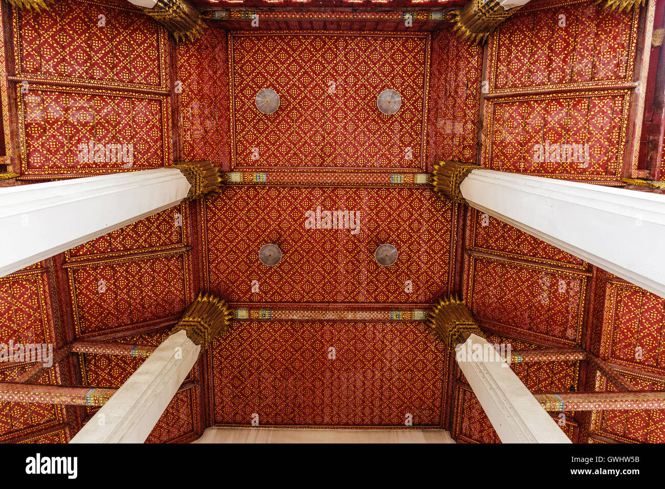 Traditional Thai style ceiling decorative Stock Photo Alamy