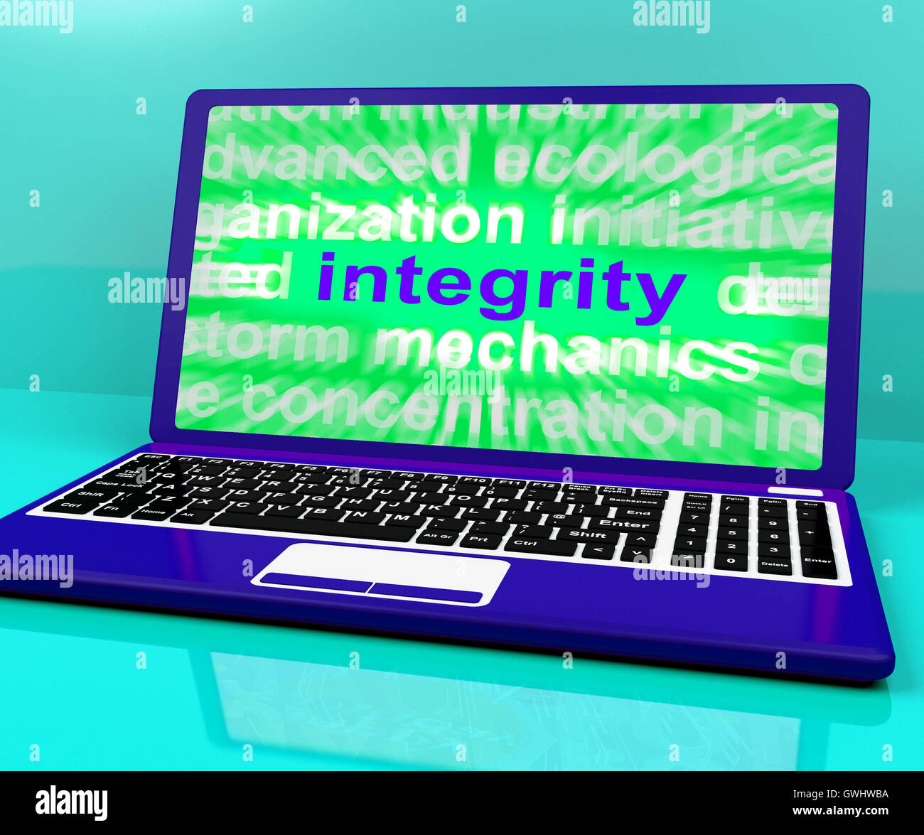 Integrity Laptop Shows Honesty Morality And Trust Stock Photo