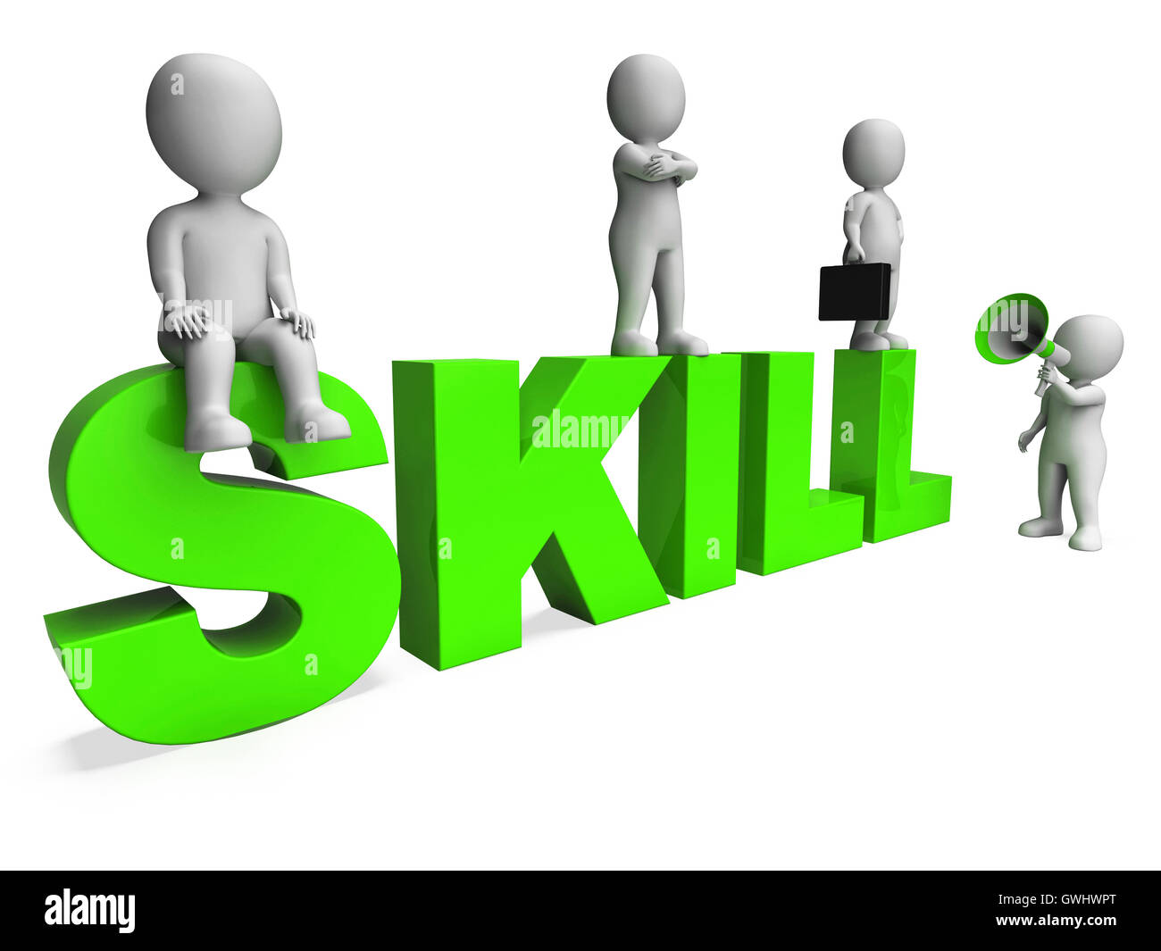 Skill Characters Shows Expertise Skilled And Competence Stock Photo