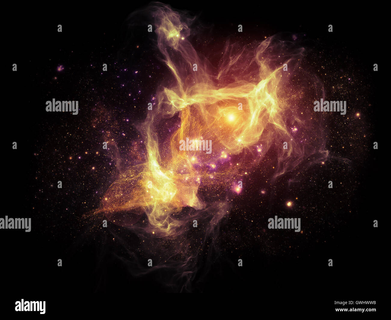 Visualization of Fractal Nebulae Stock Photo