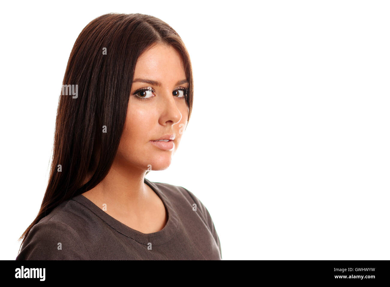 Closeup portrait of a happy young woman Stock Photo - Alamy