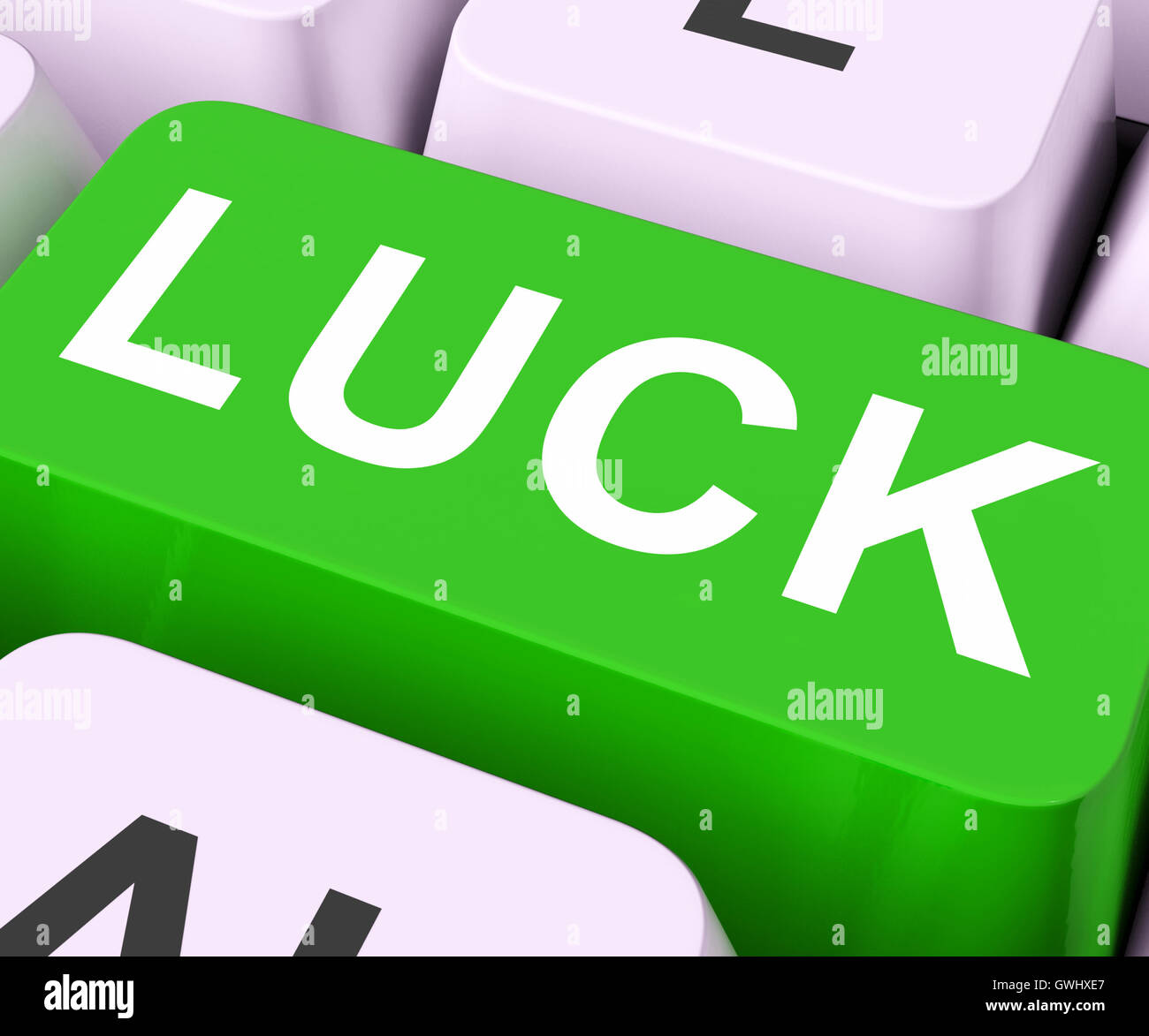 Luck Key Shows Fate Or Fortunate Stock Photo Alamy