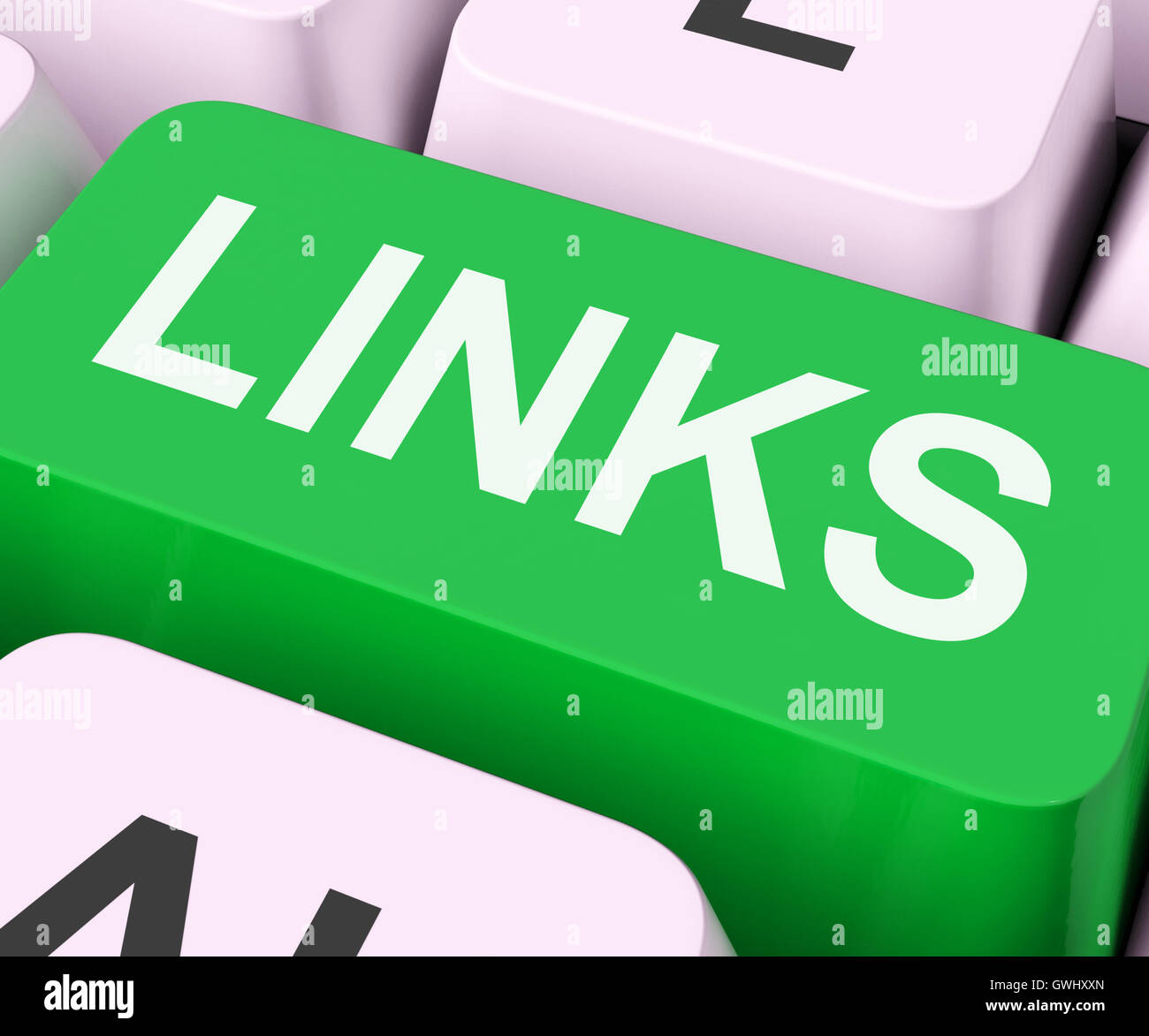 Links Key Shows Backinks Linking And Seo Stock Photo